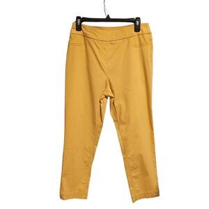 Soft Surroundings Yellow Super Stretch Capri Pants Small